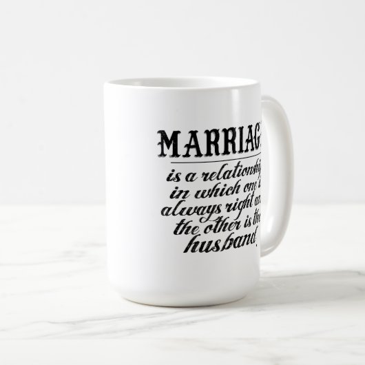 おもしろいな結婚の引用文 コーヒーマグカップ (正面右)