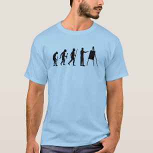 おもしろいな絵画の進化のシルエット Tシャツ