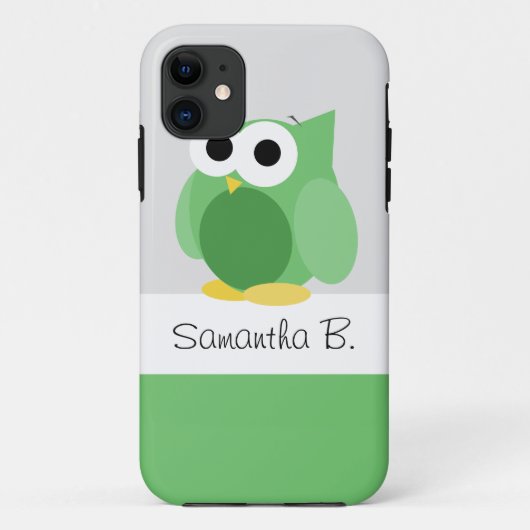 おもしろいな緑のフクロウ-パーソナライズなiPhone 5の場合 Case-Mate iPhoneケース (裏面)