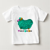 おもしろいな緑のラムの旧正月の(占星術の)十二宮図B白いT ベビーTシャツ (正面)