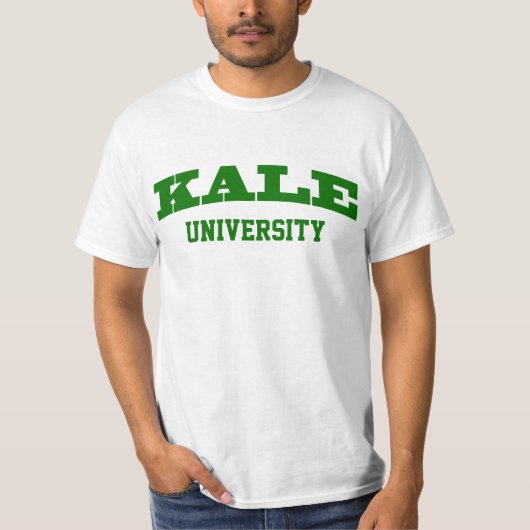 おもしろいな緑の緑葉カンラン大学パロディの大学ビーガン Tシャツ (正面)