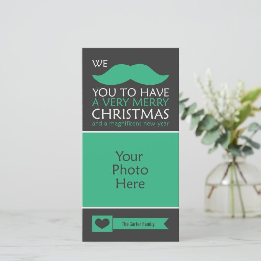 おもしろいな緑の髭のクリスマスの写真 シーズンカード (スタンド正面)