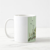 おもしろいな緑カエルの写真が付いているマグ コーヒーマグカップ (左)