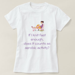 おもしろいな編み物のTシャツ Tシャツ