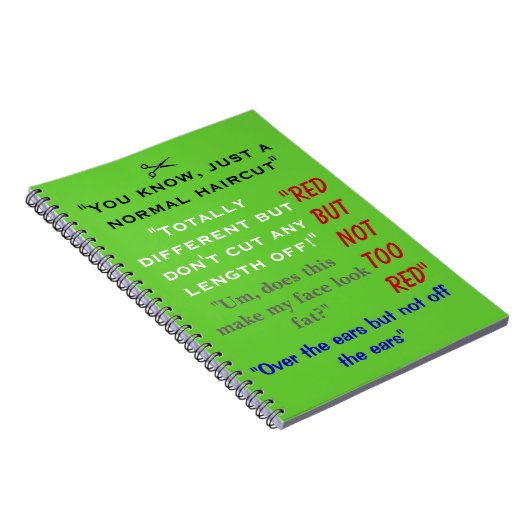 おもしろいな美容師のノートの引用文 ノートブック (右側)