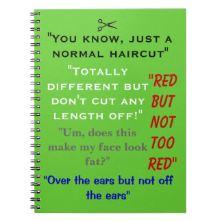 おもしろいな美容師のノートの引用文 ノートブック