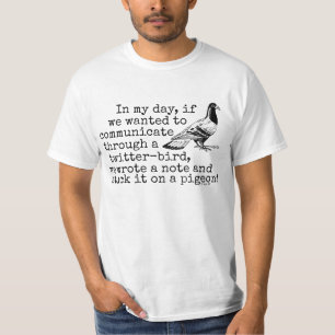 おもしろいな老齢期のTwitterの鳥ハト Tシャツ