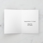 おもしろいな脂肪質の女性音声同期退職のお祝い カード (内部)