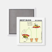 おもしろいな脂肪質の《昆虫》マルハナバチの漫画の食事療法のユーモア マグネット (正面/裏面)