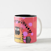 おもしろいな脂肪質猫のマグ|おもしろいな脂肪質猫の上昇の重量のマグ ツートーンマグカップ (正面右)