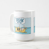 おもしろいな腹摩擦犬のコーヒー・マグ コーヒーマグカップ (正面左)