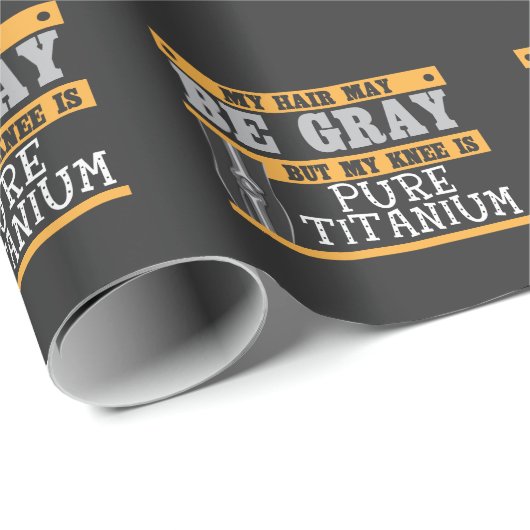 おもしろいな膝の取り替えのより古い灰色の毛の外科 ラッピングペーパー (ロールコーナー)