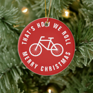 おもしろいな自転車のクリスマスツリーのオーナメントの写真 セラミックオーナメント
