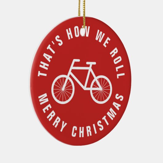 おもしろいな自転車のクリスマスツリーのオーナメントの写真 セラミックオーナメント (右)