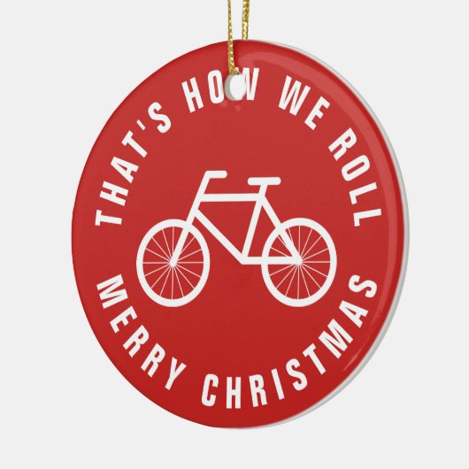 おもしろいな自転車のクリスマスツリーのオーナメントの写真 セラミックオーナメント (左)