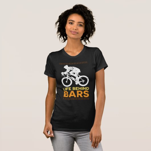 おもしろいな自転車の"刑務所内の生活"サイクリストのサイクリング Tシャツ (正面フル)