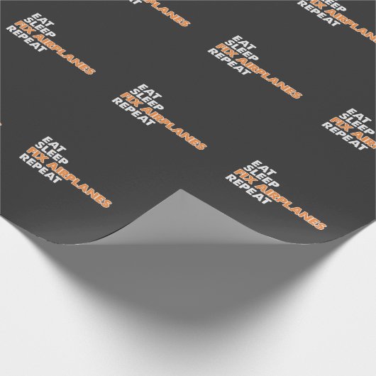 おもしろいな航空整備士-睡眠の苦境の飛行機を食べて下さい ラッピングペーパー (角)