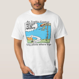 おもしろいな航空管制の領空漫画のワイシャツ Tシャツ