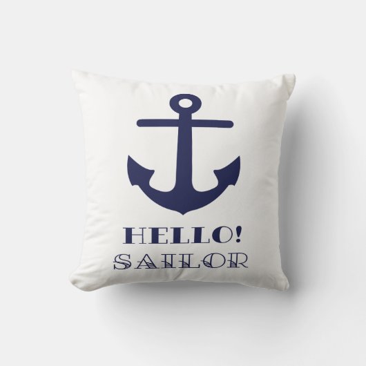 おもしろいな船員のギフト。 航海のないかりのこんにちは船員 クッション (正面)