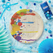 おもしろいな色のしぶきII + あなたのbackgr。 及びアイディア ペーパープレート (パーティー)