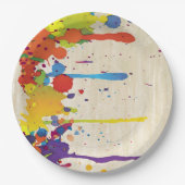 おもしろいな色のしぶきII + あなたのbackgr。 及びアイディア ペーパープレート (正面)