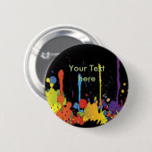 おもしろいな色のしぶきII + あなたのbackgr。 及び文字 缶バッジ (正面&裏面)