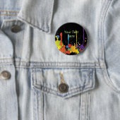 おもしろいな色のしぶきII + あなたのbackgr。 及び文字 缶バッジ (インサイチュ)