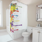 おもしろいな色はIIをはねかけます + あなたのbackgr。 及びアイディア シャワーカーテン (インサイチュ)