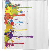 おもしろいな色はIIをはねかけます + あなたのbackgr。 及びアイディア シャワーカーテン (正面)