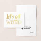 おもしろいな花婿の付添人か花婿介添人は-風変わりになろう 箔カード (ディスプレー)