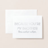 おもしろいな花婿の付添人か花婿介添人-あなたは私の兄弟 箔カード (封筒付き正面)