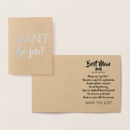 おもしろいな花婿の付添人の提案-仕事がほしいと思って下さいか。 箔カード