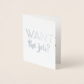 おもしろいな花婿の付添人の提案-仕事がほしいと思って下さいか。 箔カード (正面)