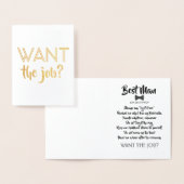 おもしろいな花婿の付添人の提案-仕事がほしいと思って下さいか。 箔カード (ディスプレー)