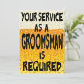 おもしろいな花婿の付添人ビール提案 招待状 (スタンド正面)