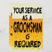 おもしろいな花婿の付添人ビール提案 招待状 (正面/裏面)