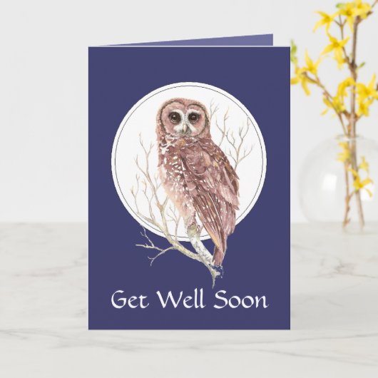 おもしろいな芸術をするまで健康なすぐにフクロウをあります悲しいですが得て下さい カード (黄色い花)