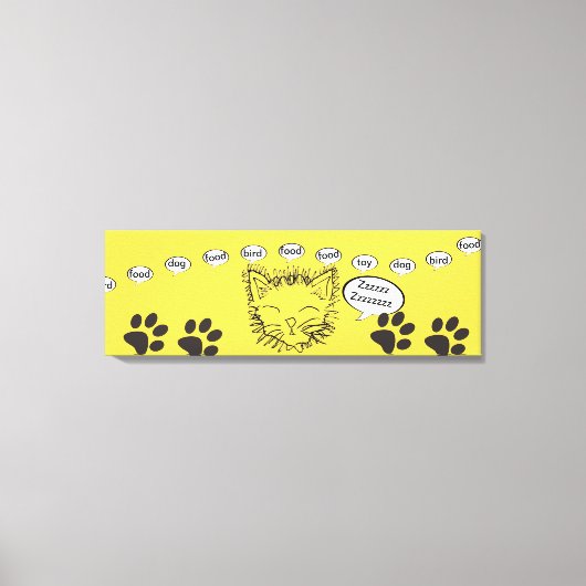 おもしろいな芸術猫の眠い子猫の夢 キャンバスプリント (正面)