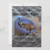 おもしろいな英国のブルドッグの退職のパーティの招待状 招待状 (正面)