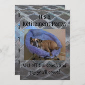 おもしろいな英国のブルドッグの退職のパーティの招待状 招待状 (正面/裏面)