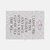 おもしろいな茶愛台所人の女性への フリースブランケット (正面(横))