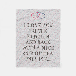 おもしろいな茶愛台所人の女性への フリースブランケット