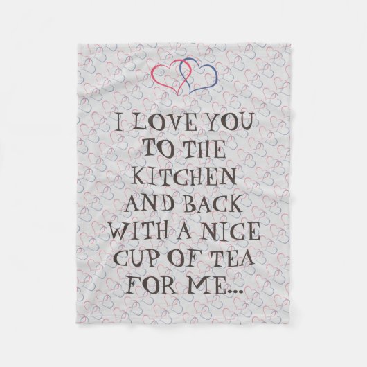 おもしろいな茶愛台所人の女性への フリースブランケット (正面)