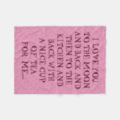 おもしろいな茶愛台所人の女性への フリースブランケット (正面(横))