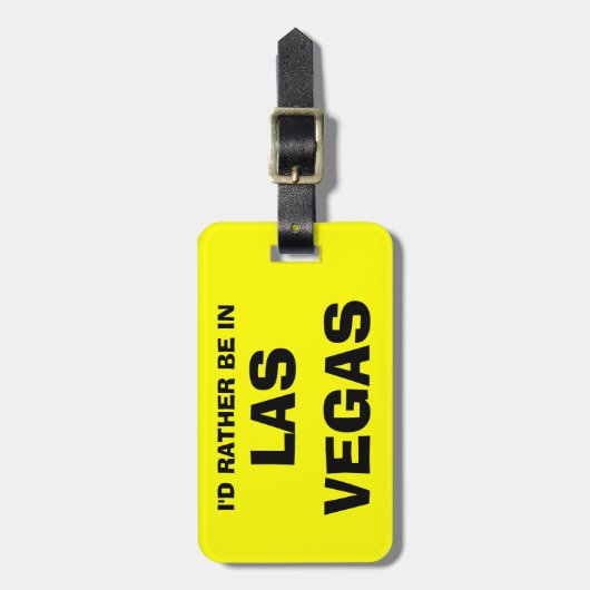 おもしろいな荷物のラベル|私はラスベガスにむしろいます ラゲッジタグ (正面縦)