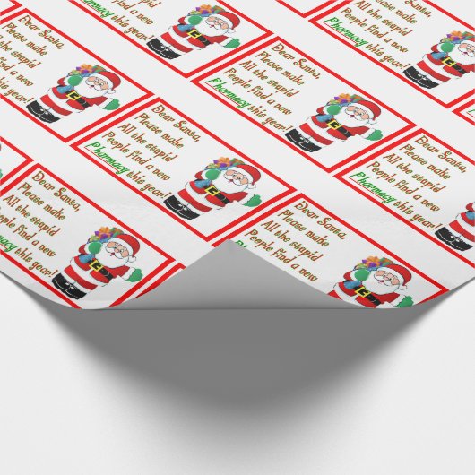 おもしろいな薬剤師のクリスマスの包装紙 ラッピングペーパー (角)