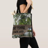 おもしろいな行った採取の木のsign湖のトートバック トートバッグ (クローズアップ)