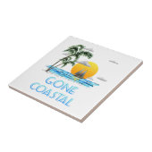 おもしろいな行った沿岸航海のな航行の日没 タイル (側面)