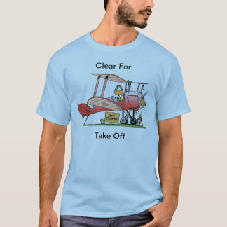 おもしろいな複葉機の漫画のワイシャツ Tシャツ