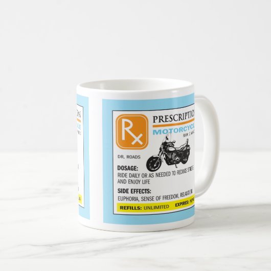 おもしろいな規定のオートバイのマグ コーヒーマグカップ (正面右)